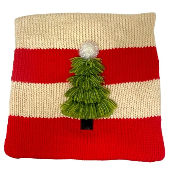 CRATE & BARREL Shaggy Tree Pillow Cover 
16" Wool Knit-EUC - Picture 1 of 11